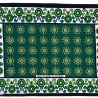 kanga featuring green, black and white design