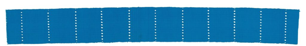 Turquoise strip of aso-oke fabric