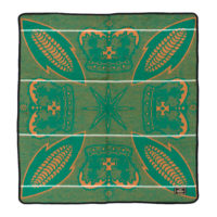 square green and yellow basotho blanket with a design of corncobs and crowns