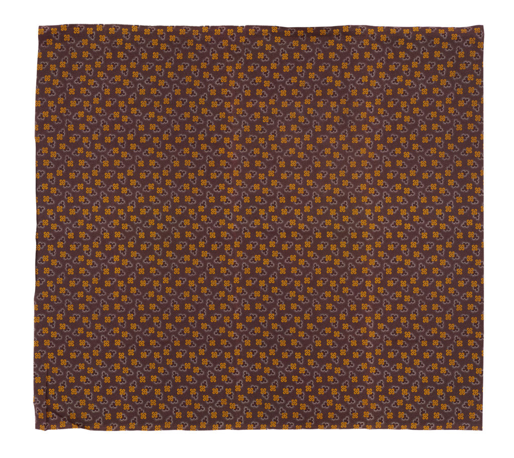 Brown and yellow floral printed cotton shweshwe fabric
