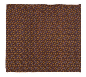 Brown and yellow floral printed cotton shweshwe fabric
