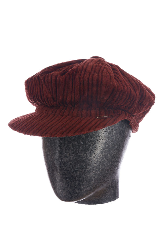 Red corduroy men's peaked cap