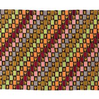 narrow strip woven man’s kente cloth multicoloured design with motifs including Sanfoka birds, tortoises and people with geckos along the borders.