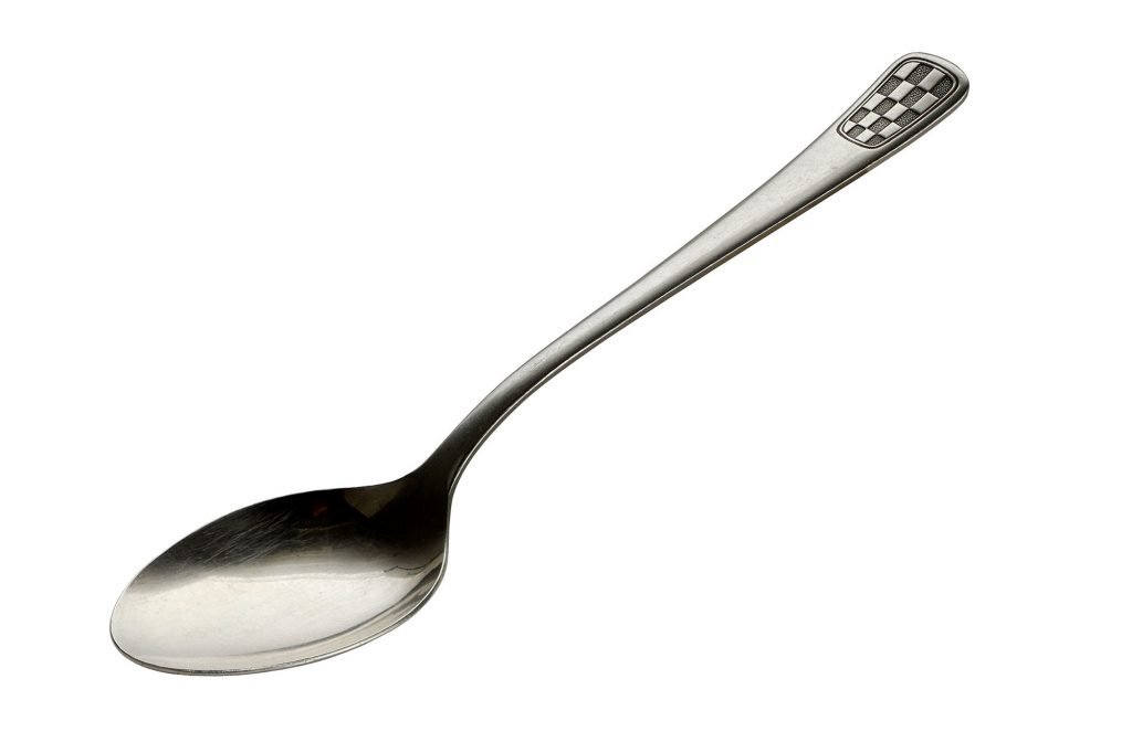 silver coloured metal spoon