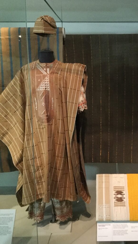 Museum display of aso-oke outfit